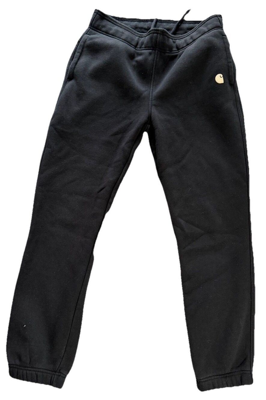 Carhartt Sweatpants Womens Small Black Fleece Joggers Relaxed Fit Elastic Waist